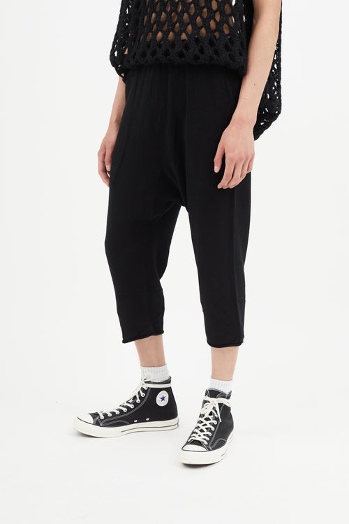 By Walid Black Cropped Cashmere Trouser