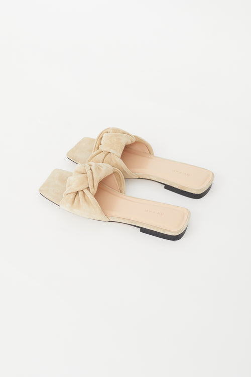 By Far Beige Suede Lima Knotted Sandal