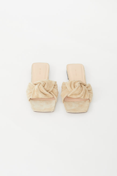 By Far Beige Suede Lima Knotted Sandal