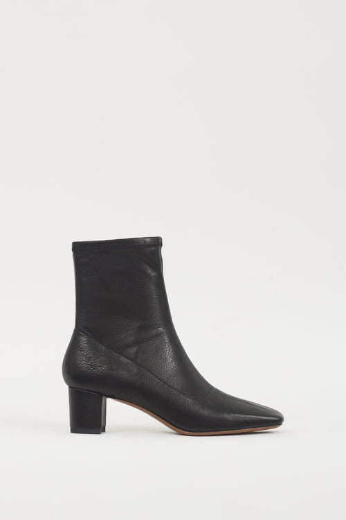 By Far Black Leather Neva Ankle Boot