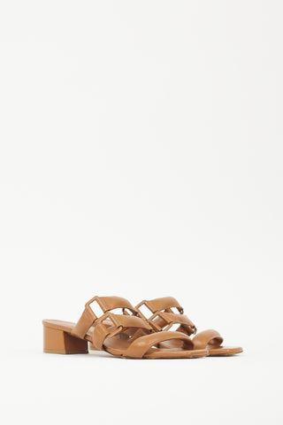 By Far Brown Leather Day Approach Sandal