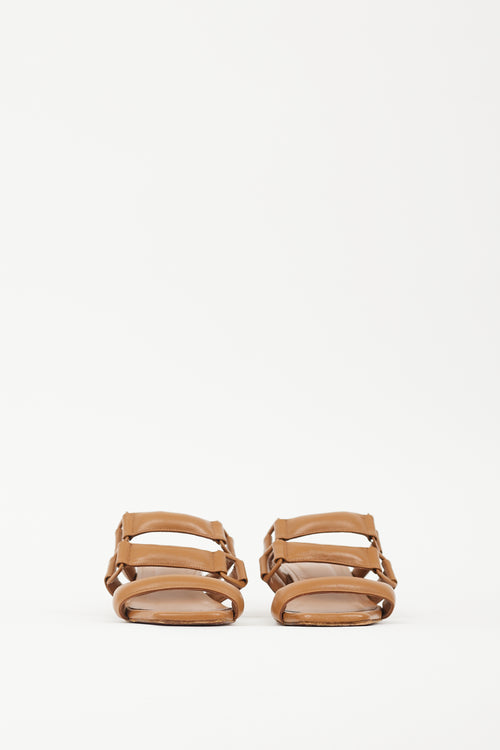 By Far Brown Leather Day Approach Sandal