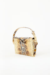 By Far Brown Patent Leather Printed Billy Bag