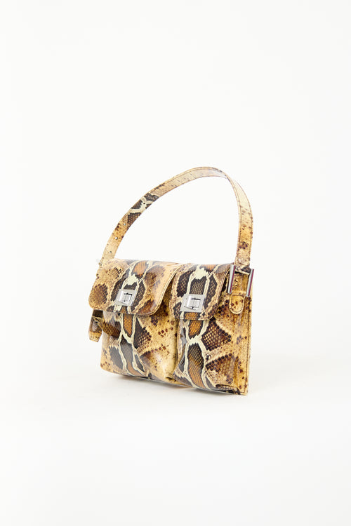 By Far Brown Patent Leather Printed Billy Bag