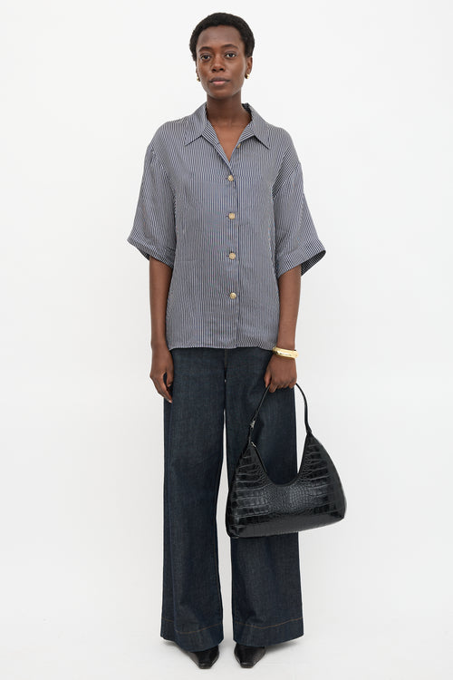 By Far Embossed Amber Shoulder Bag