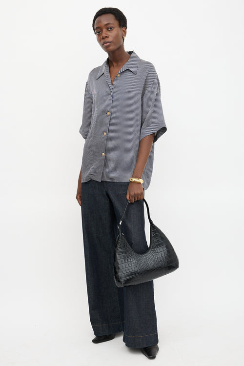 By Far Embossed Amber Shoulder Bag