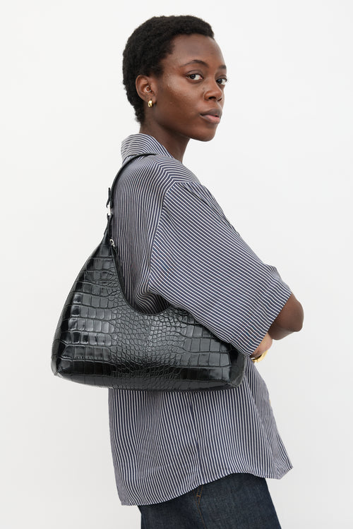 By Far Embossed Amber Shoulder Bag