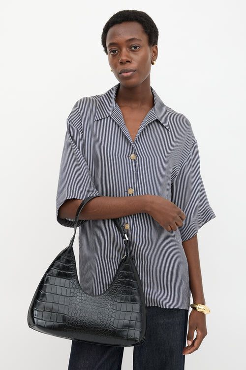 By Far Embossed Amber Shoulder Bag