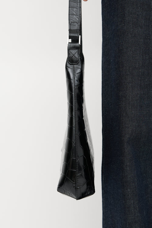 By Far Embossed Amber Shoulder Bag