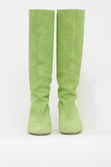 By Far Lime Green Suede Stevie 42 Boot