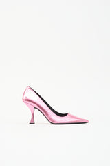 By Far Metallic Leather Viva Pump
