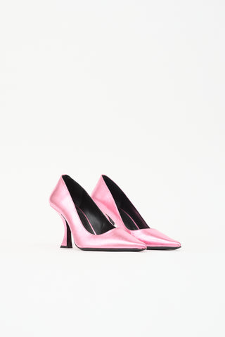 By Far Metallic Leather Viva Pump