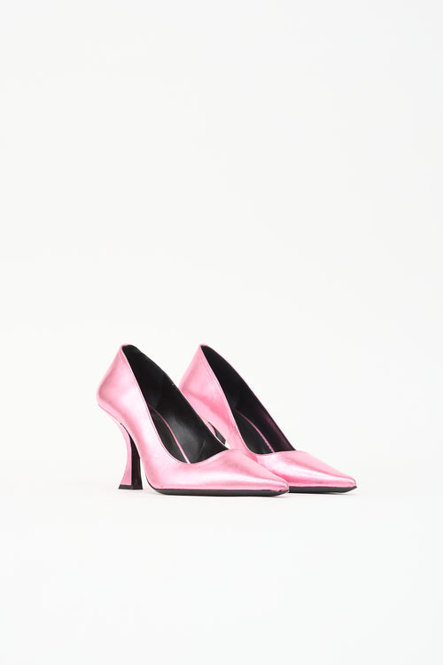 By Far Metallic Leather Viva Pump