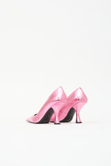 By Far Metallic Leather Viva Pump