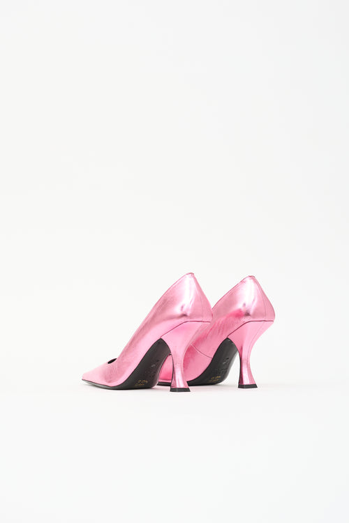 By Far Metallic Leather Viva Pump