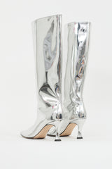 By Far Silver Metallic Leather Stevie 42 Boot