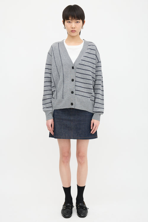 By Malene Birger Genivee Asymmetric Stripe Cardigan
