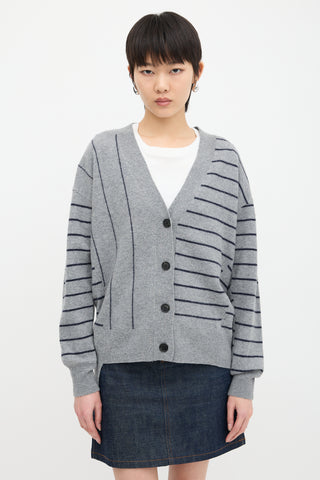 By Malene Birger Genivee Asymmetric Stripe Cardigan