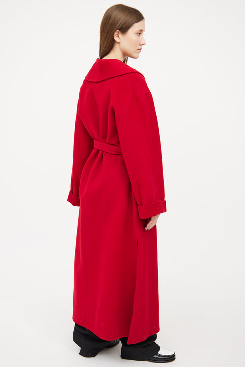 By Malene Birger Red Wool Tie Coat