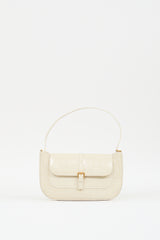 By Far Cream Embossed Leather Miranda Bag