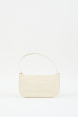 By Far Cream Embossed Leather Miranda Bag