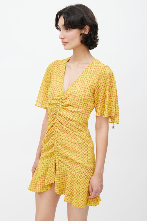 C/Meo Collective Yellow & Red Printed Dress