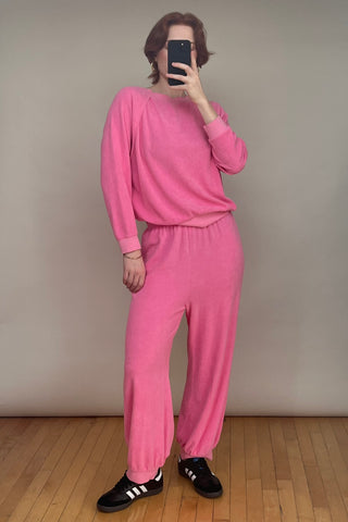 Pink Terry Cloth Co-Ord Set