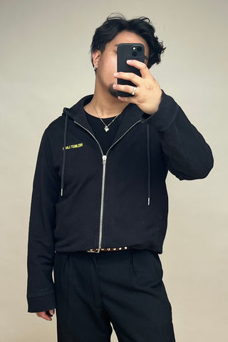 Black & Green Embroidered Logo Hoodie