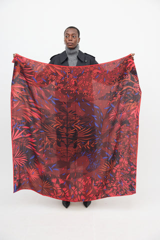 Cartier Cashmere & Silk Floral Scarf