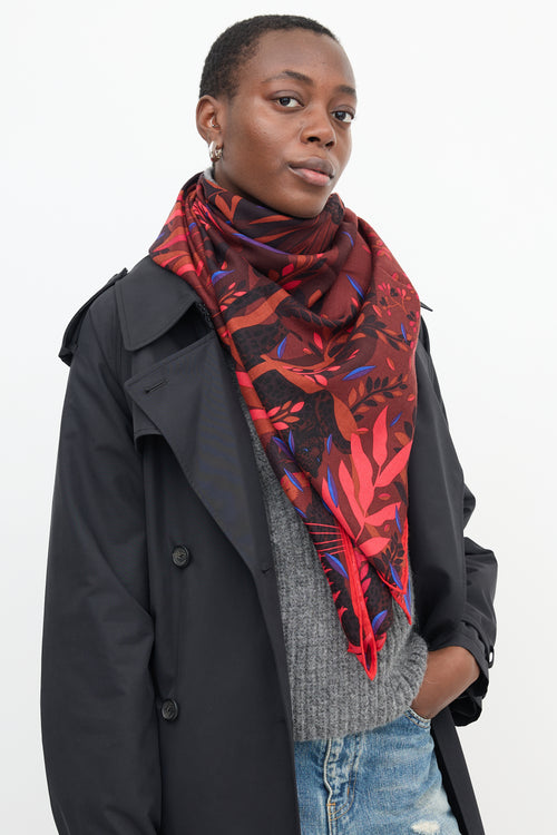 Cartier Cashmere & Silk Floral Scarf