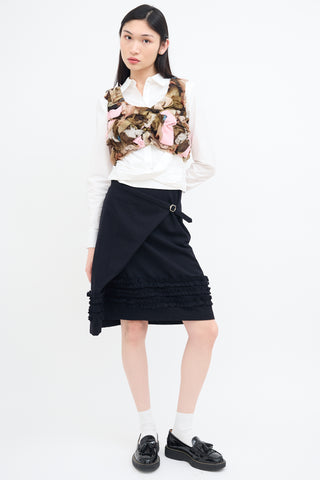 Comme des Garçons SS 2024 Brown & Pink Baroque Top