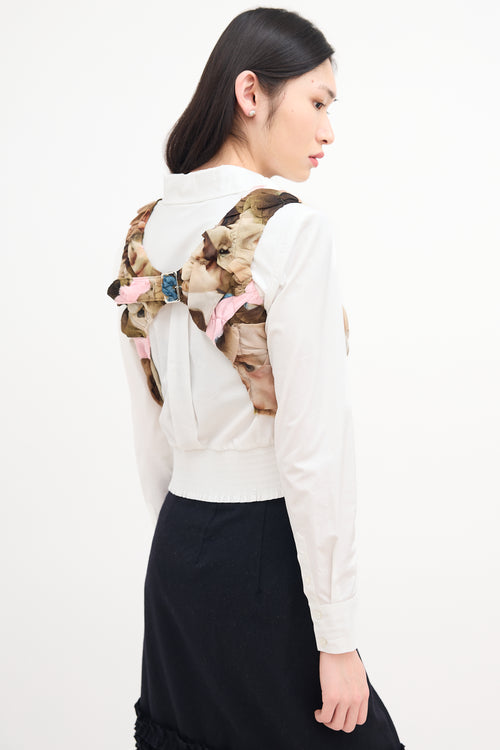 Comme des Garçons SS 2024 Brown & Pink Baroque Top