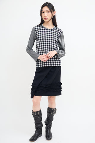 Comme des Garçons Black & White Checkered Top