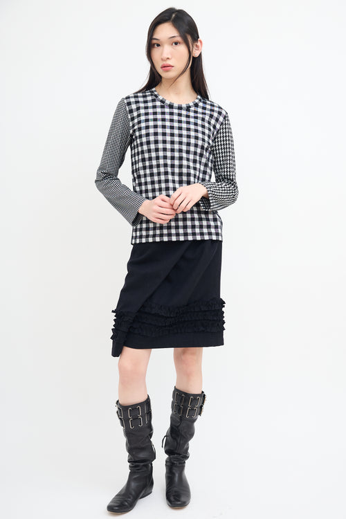 Comme des Garçons Black & White Checkered Top