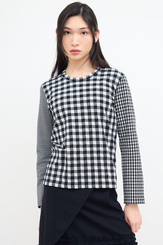 Comme des Garçons Black & White Checkered Top