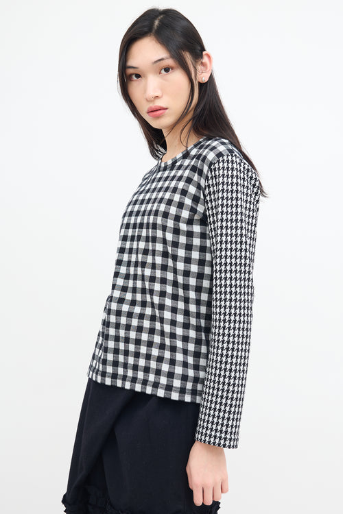 Comme des Garçons Black & White Checkered Top