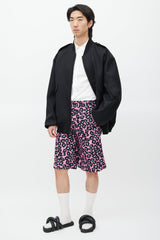 Comme des Garçons Pink & Black Pattern Short