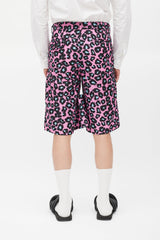 Comme des Garçons Pink & Black Pattern Short