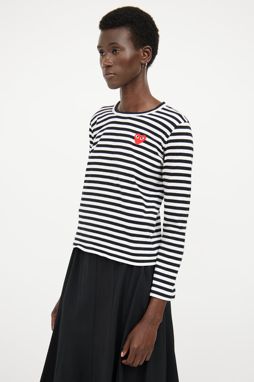 Comme des Garçons Black & White Striped Top