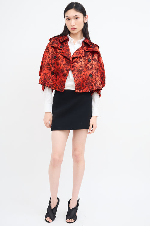 Comme des Garçons Red & Black Satin Jacquard Jacket