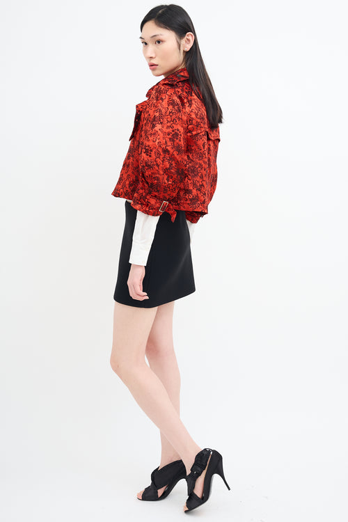 Comme des Garçons Red & Black Satin Jacquard Jacket