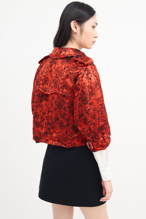 Comme des Garçons Red & Black Satin Jacquard Jacket