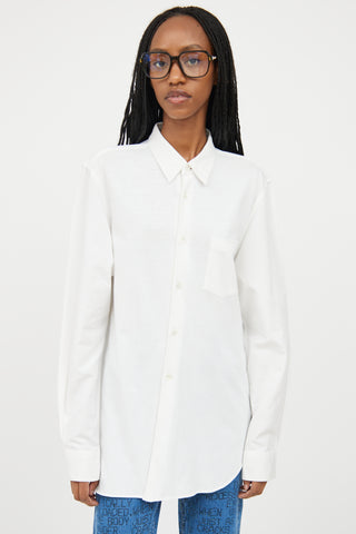 Comme des Garçons SHIRT White Asymmetrical Shirt