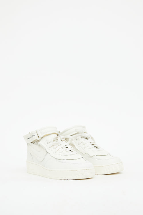 Comme des Garçons x Nike White Leather Air Force 1 Sneaker