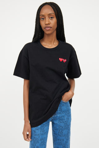 Comme des Garçons PLAY Black & Red Logo T-Shirt