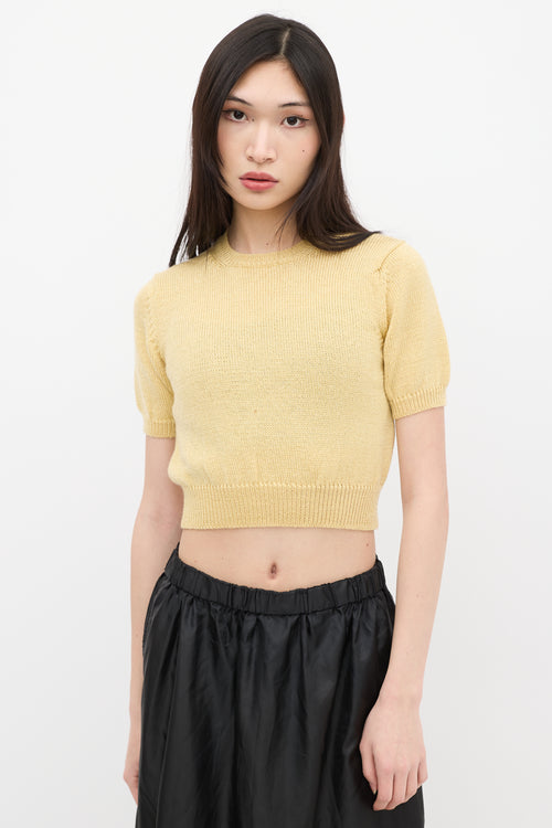 Comme des Garçons Yellow Sparkle Wool Knit Sweater