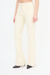 Celine Cream Pintuck Straight Leg Trouser