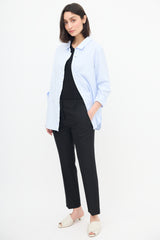 Celine Black Wool Cropped Slim Trouser