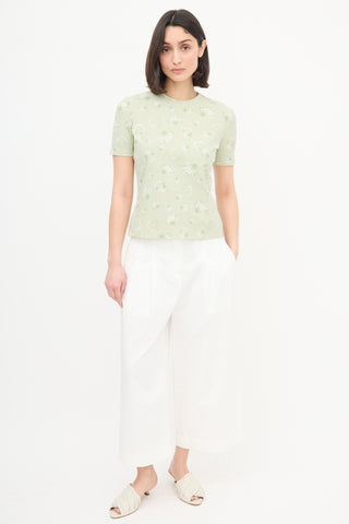 Celine 1990s Green Seashell T-Shirt