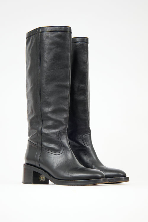Celine Leather Folco Boot